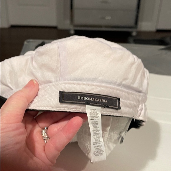 BCBGMaxAzria Black and White Faux Fur Cap - Picture 6 of 6